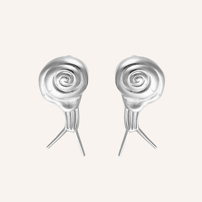 Macsen Snail Ear Stud - Silver