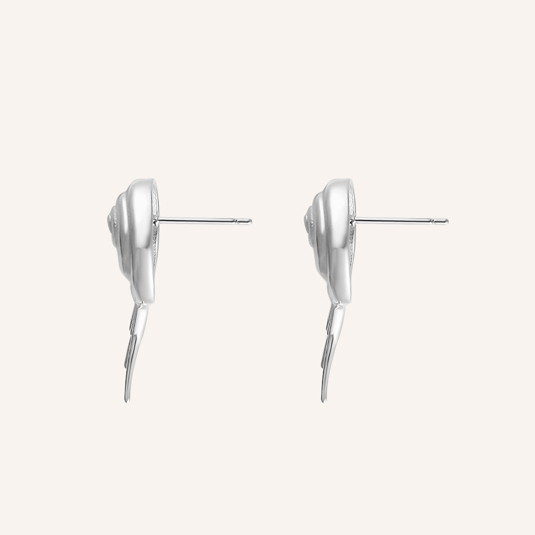 Macsen Snail Ear Stud - Silver