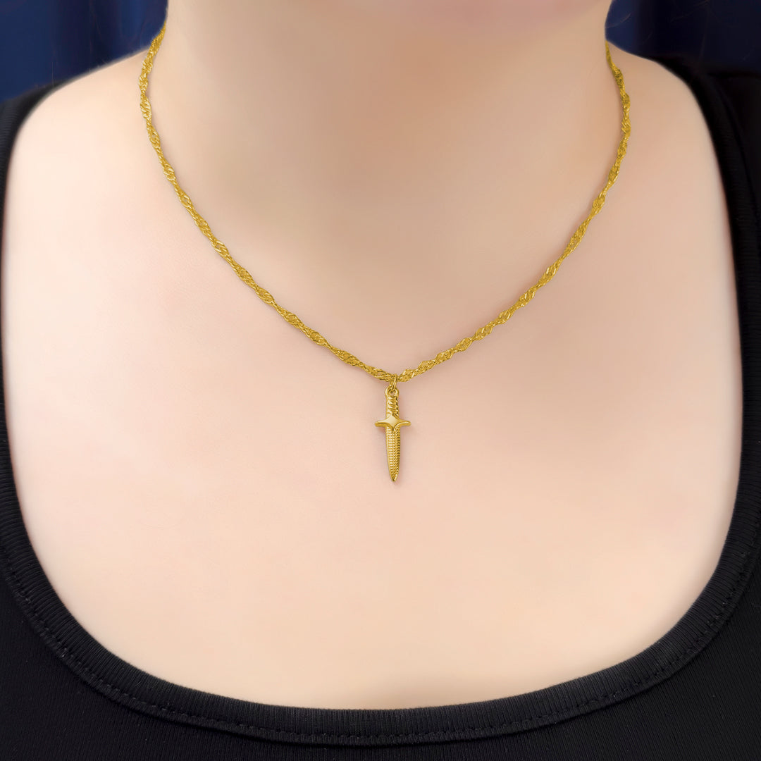 Magda Mini Sword Necklace - Gold