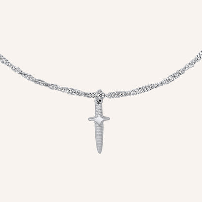 Magda Mini Sword Necklace - Silver