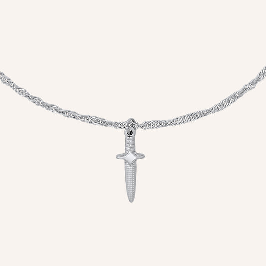 Magda Mini Sword Necklace - Silver