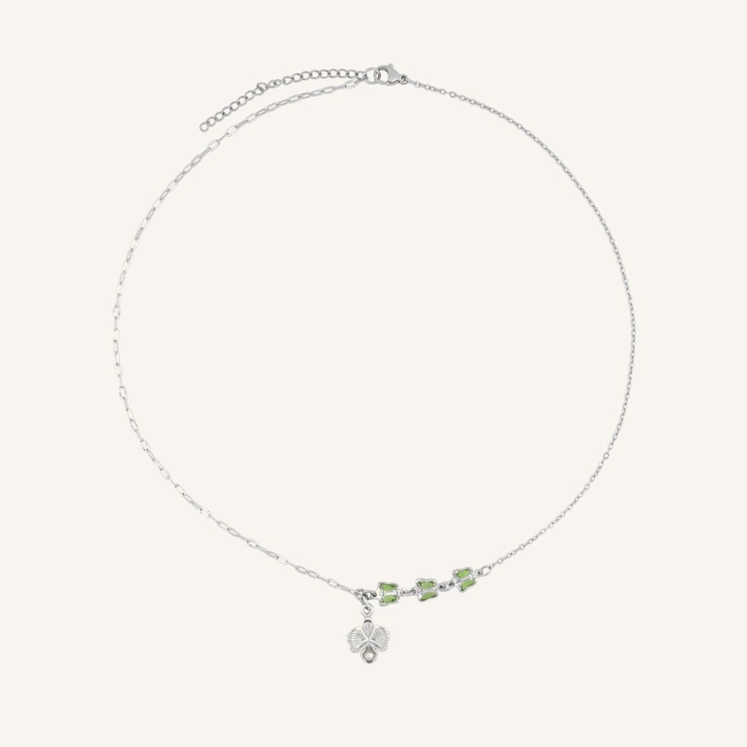 Majulah Orchid Necklace (Silver)