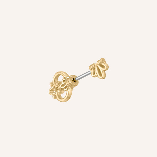 Makayla Key Front and Back Earring - Gold - Single