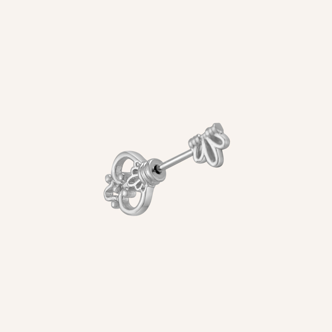 Makayla Key Front and Back Earring - Silver - Single