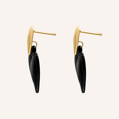 Marlene Double Love Duo Tone Stud Earring - Gold & Black