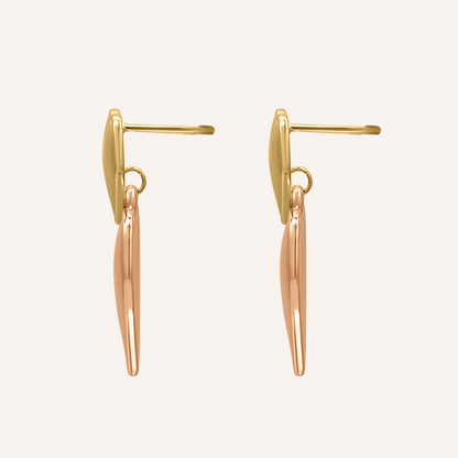 Marlene Double Love Duo Tone Stud Earring - Gold & Rose Gold
