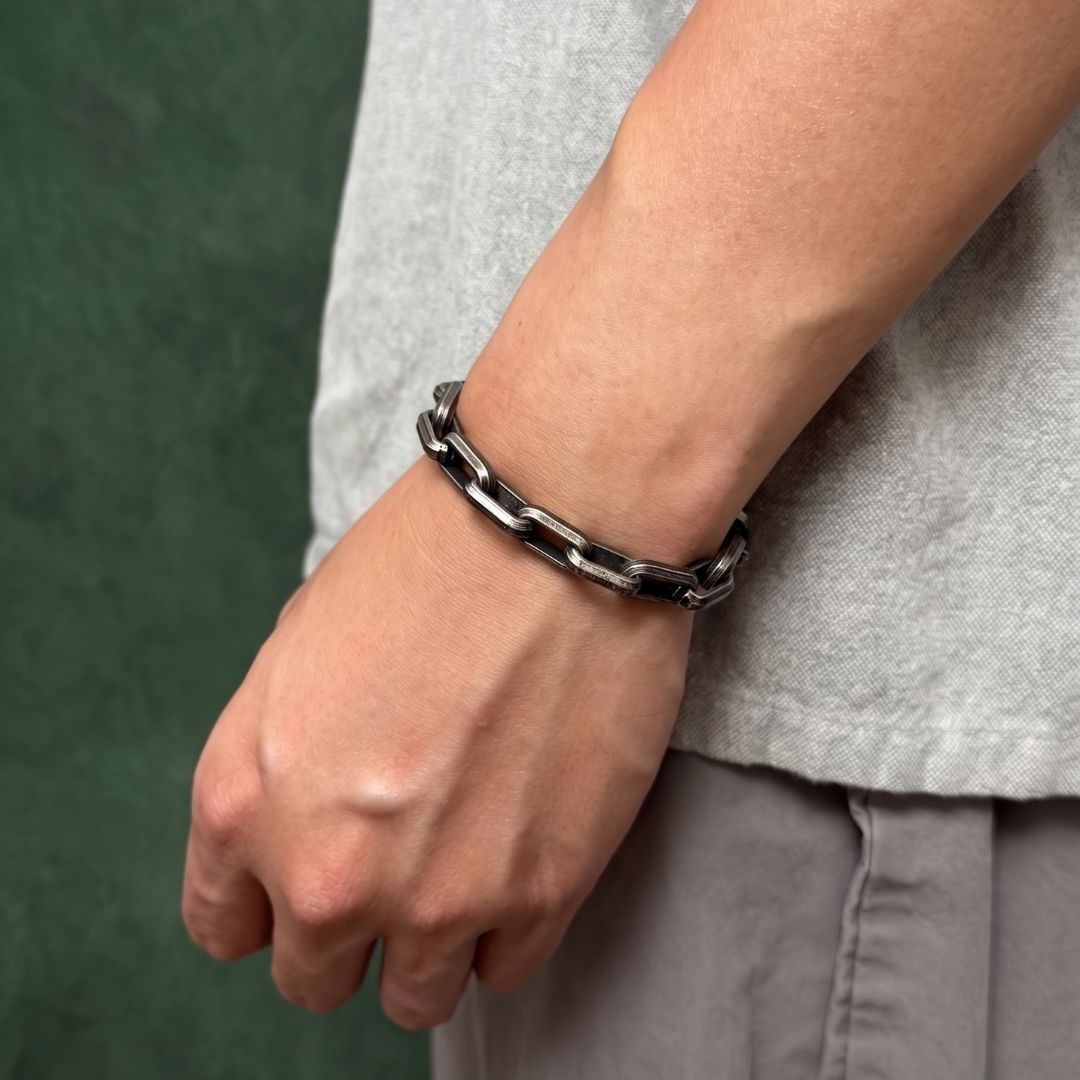 Mert Boxy Chain Bracelet - Smoke