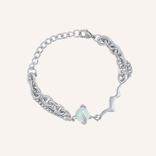 Mikel White Tiger Eye Wrap Bracelet