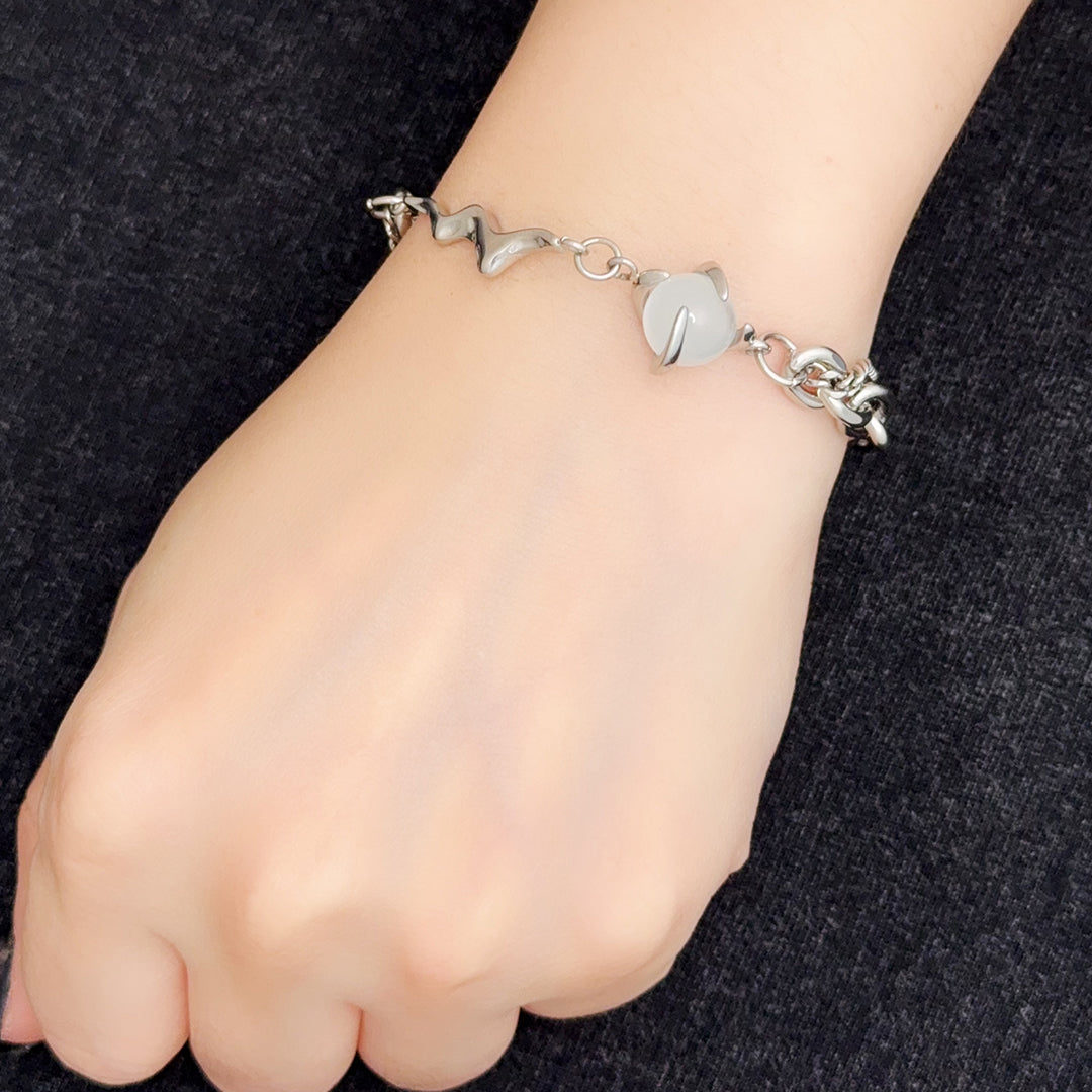 Mikel White Tiger Eye Wrap Bracelet