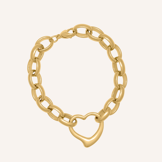 Milan Love Chain Link Bracelet - Gold