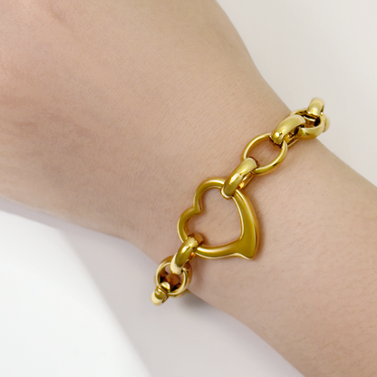 Milan Love Chain Link Bracelet - Gold