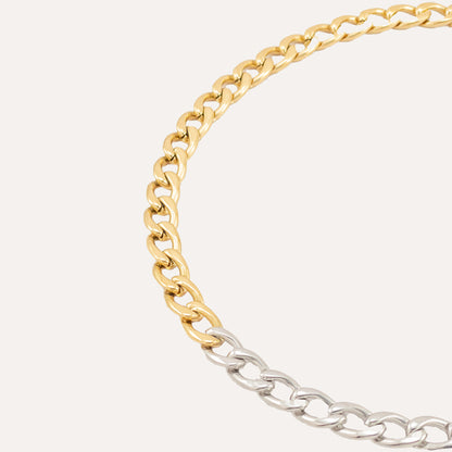 Monde Duo Tone Hybrid Chain  Link Necklace