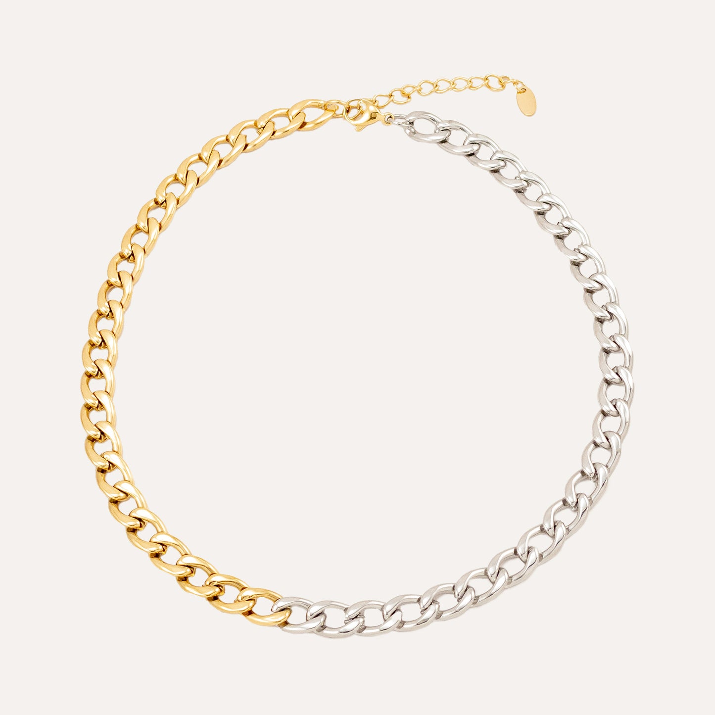 Monde Duo Tone Hybrid Chain  Link Necklace