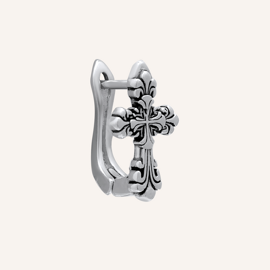 Nakira Cross Hoop Earring - Single