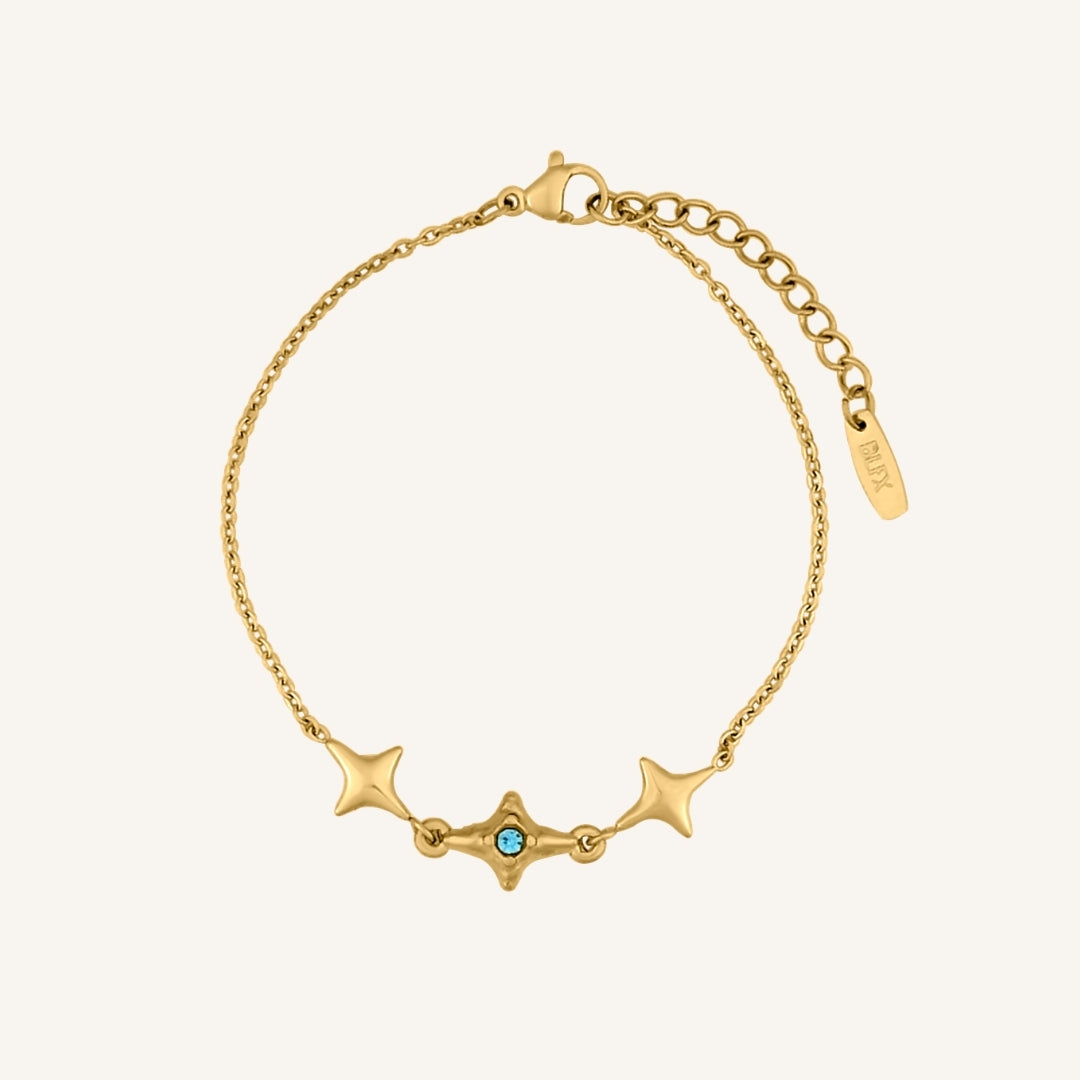 Nebula Blue Star Bracelet (Gold)