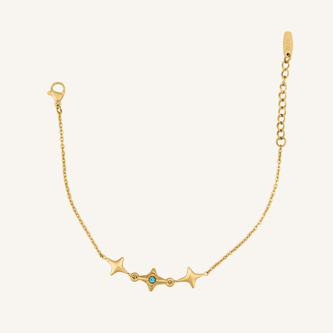Nebula Blue Star Bracelet (Gold)