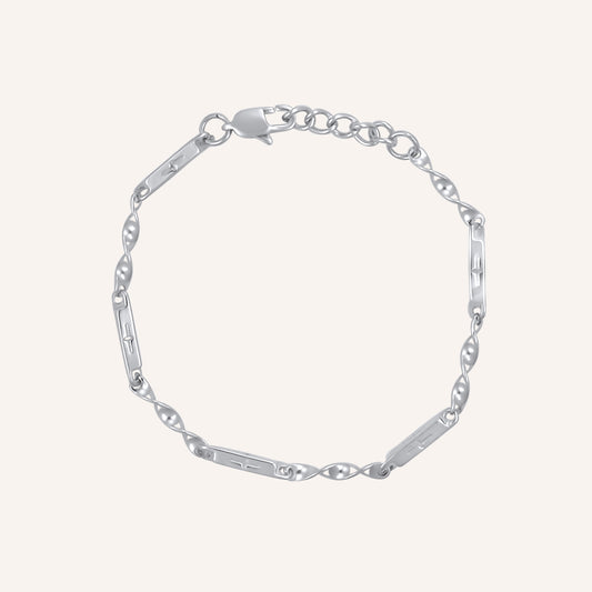 Nell Cuboid Cross and Twist Bar Bracelet