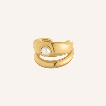 Nola Pearl Layered Ear Cuff - Gold