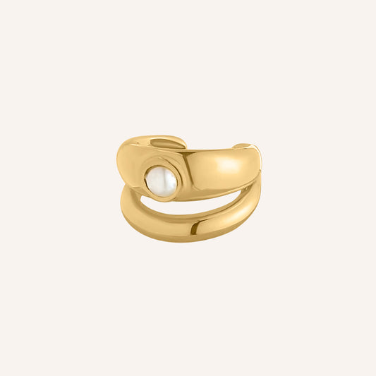Nola Pearl Layered Ear Cuff - Gold