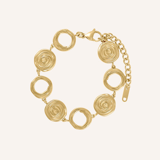 Nyara Spiral Circle Bracelet - Gold