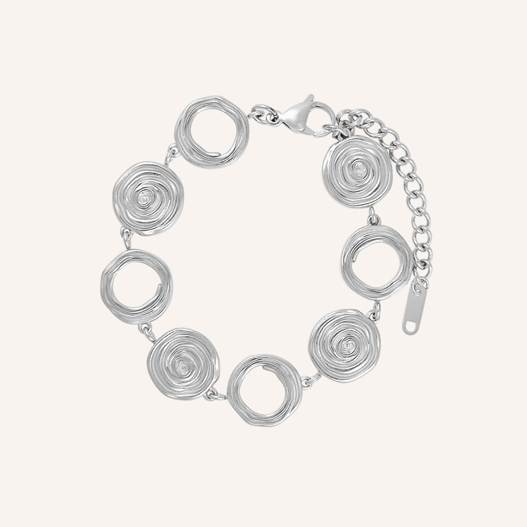 Nyara Spiral Circle Bracelet - Silver