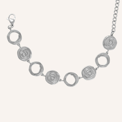 Nyara Spiral Circle Bracelet - Silver