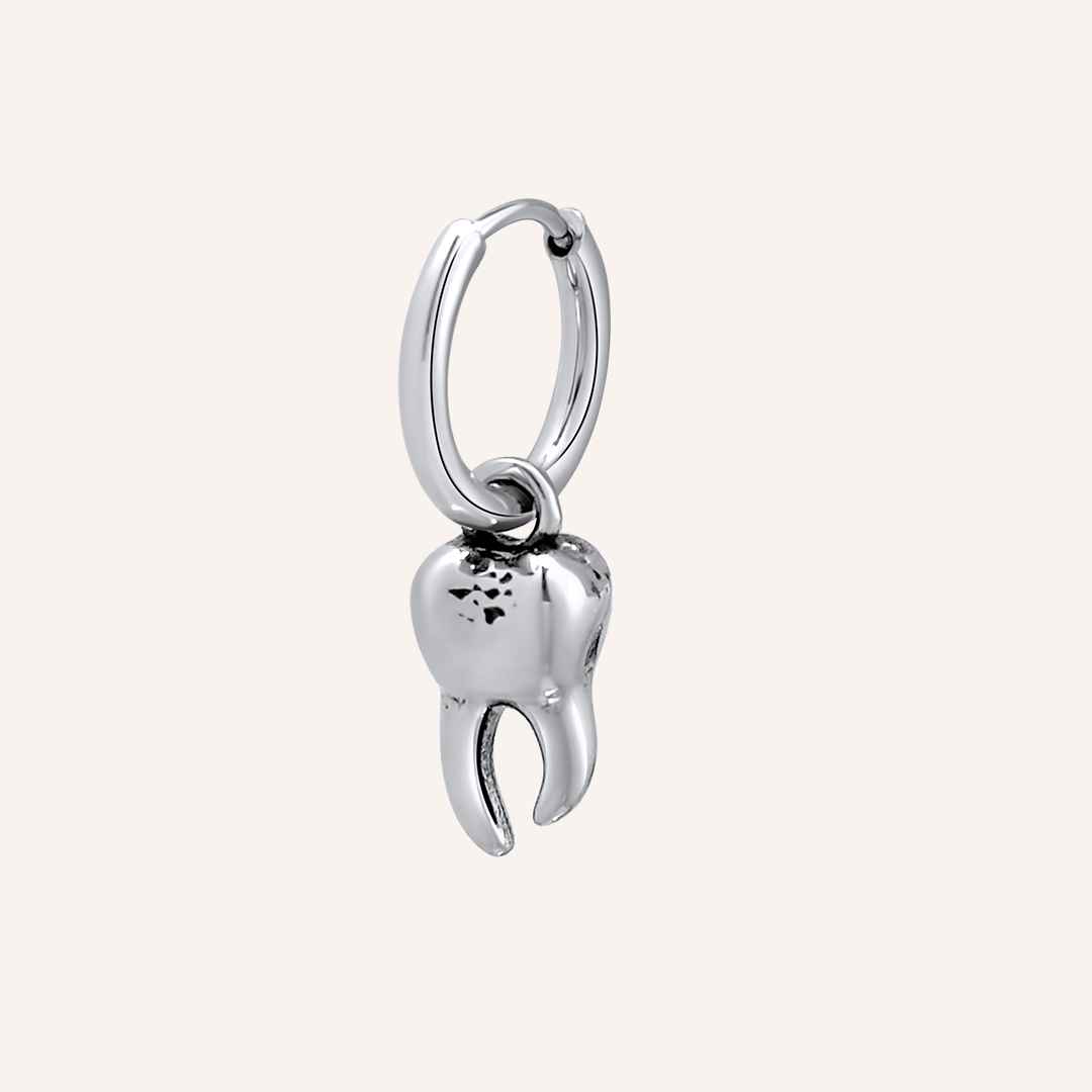 Oak Tooth Hoop Earring
