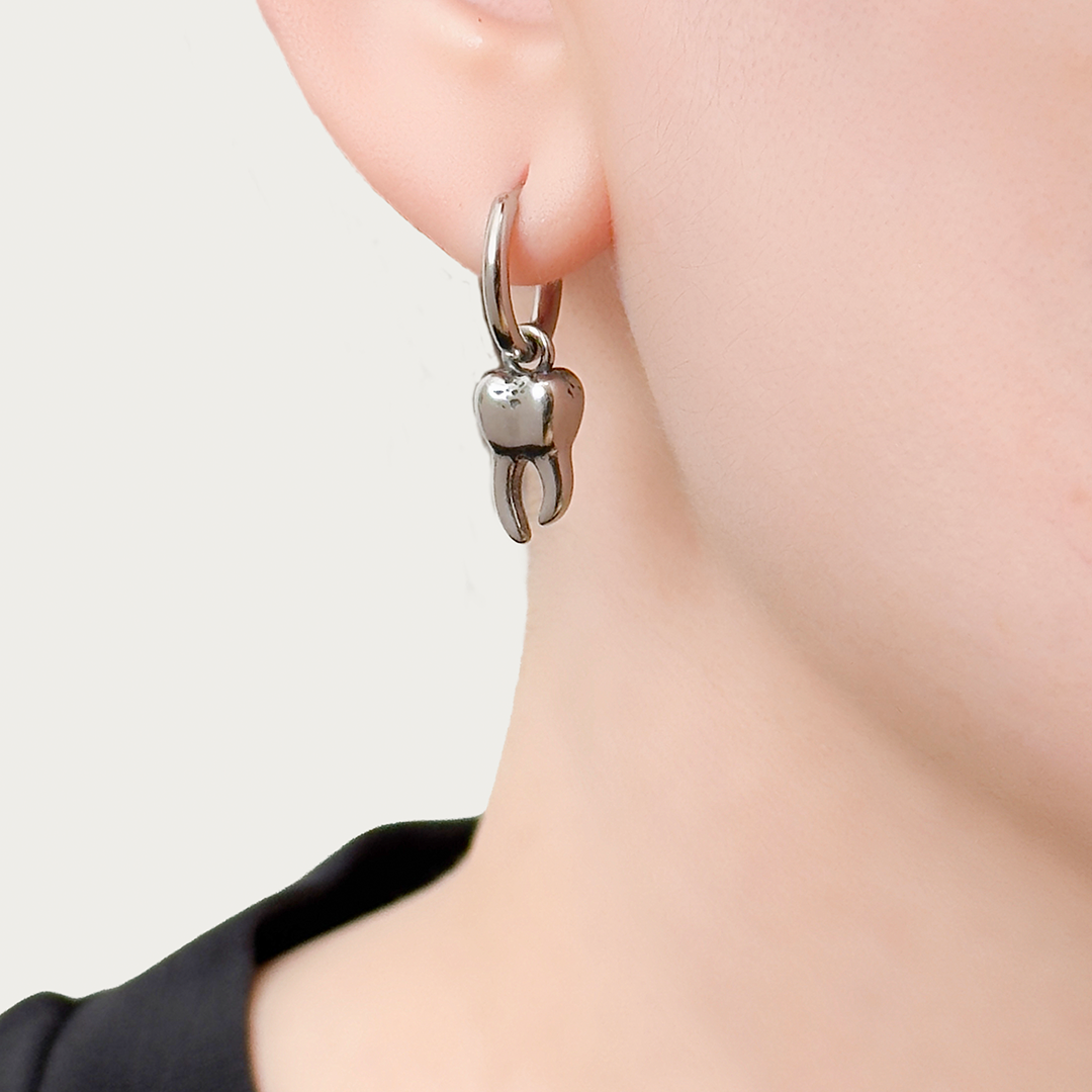 Oak Tooth Hoop Earring