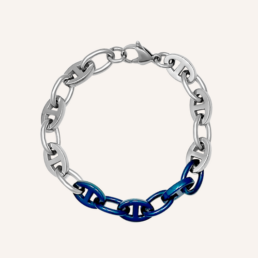 Oakie Her Chain Bracelet - Silver Blue
