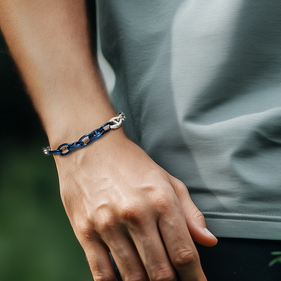 Oakie Her Chain Bracelet - Silver Blue