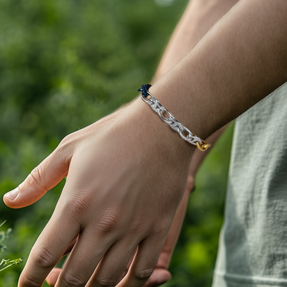 Oakie Her Chain Bracelet - Silver Gold Blue