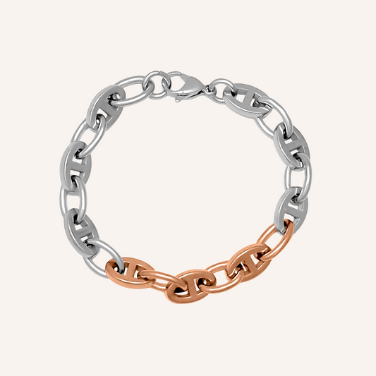 Oakie Her Chain Bracelet - Silver Rose Gold