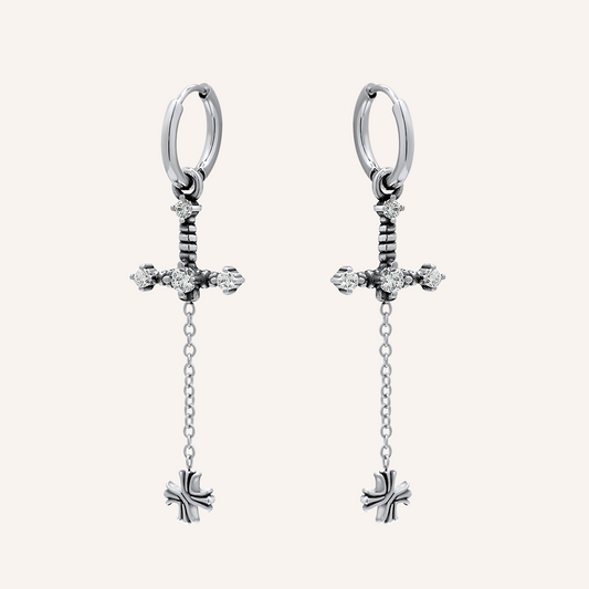 Opaline Sword Dangling Hoop Earrings