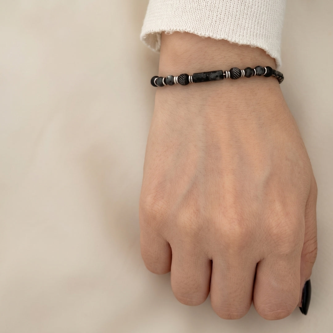 Oracle Grey Marble Stone Bracelet (Smoke)