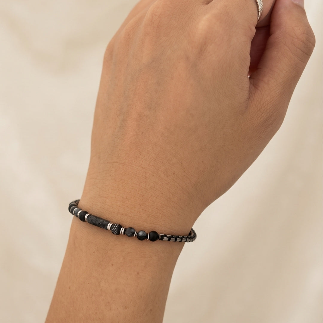 Oracle Grey Marble Stone Bracelet (Smoke)