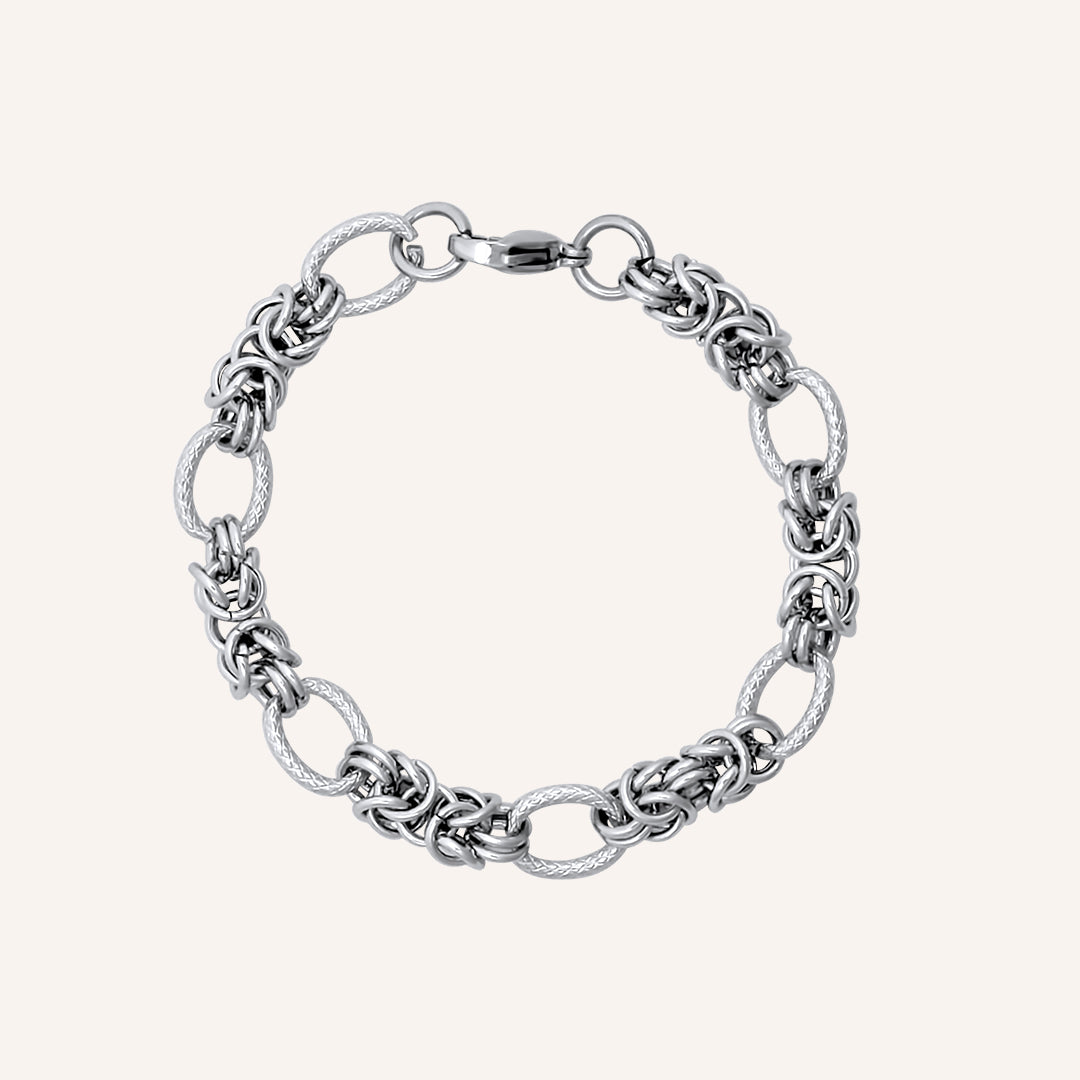 Orion Texture Chain Link Bracelet - Silver