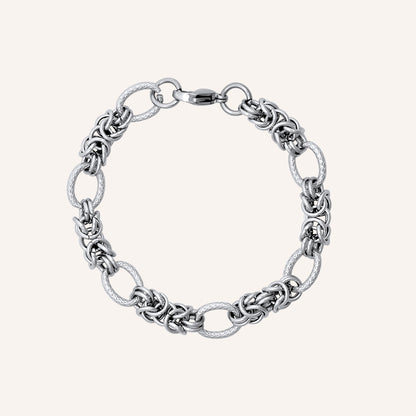Orion Texture Chain Link Bracelet - Silver