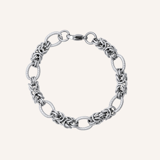 Orion Texture Chain Link Bracelet - Silver
