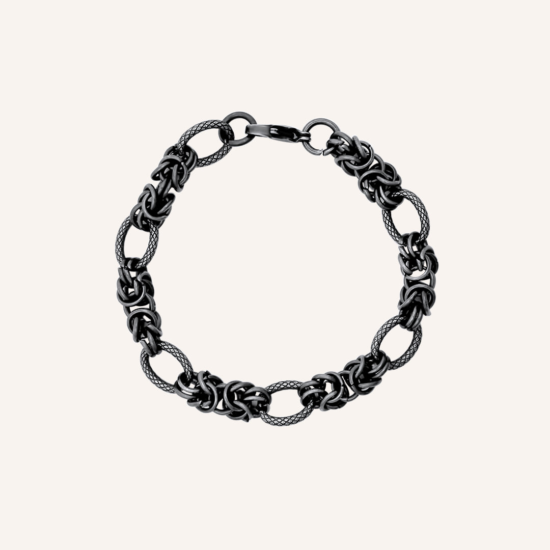 Orion Texture Chain Link Bracelet - Smoke