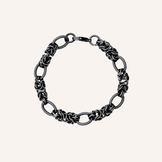 Orion Texture Chain Link Bracelet - Smoke