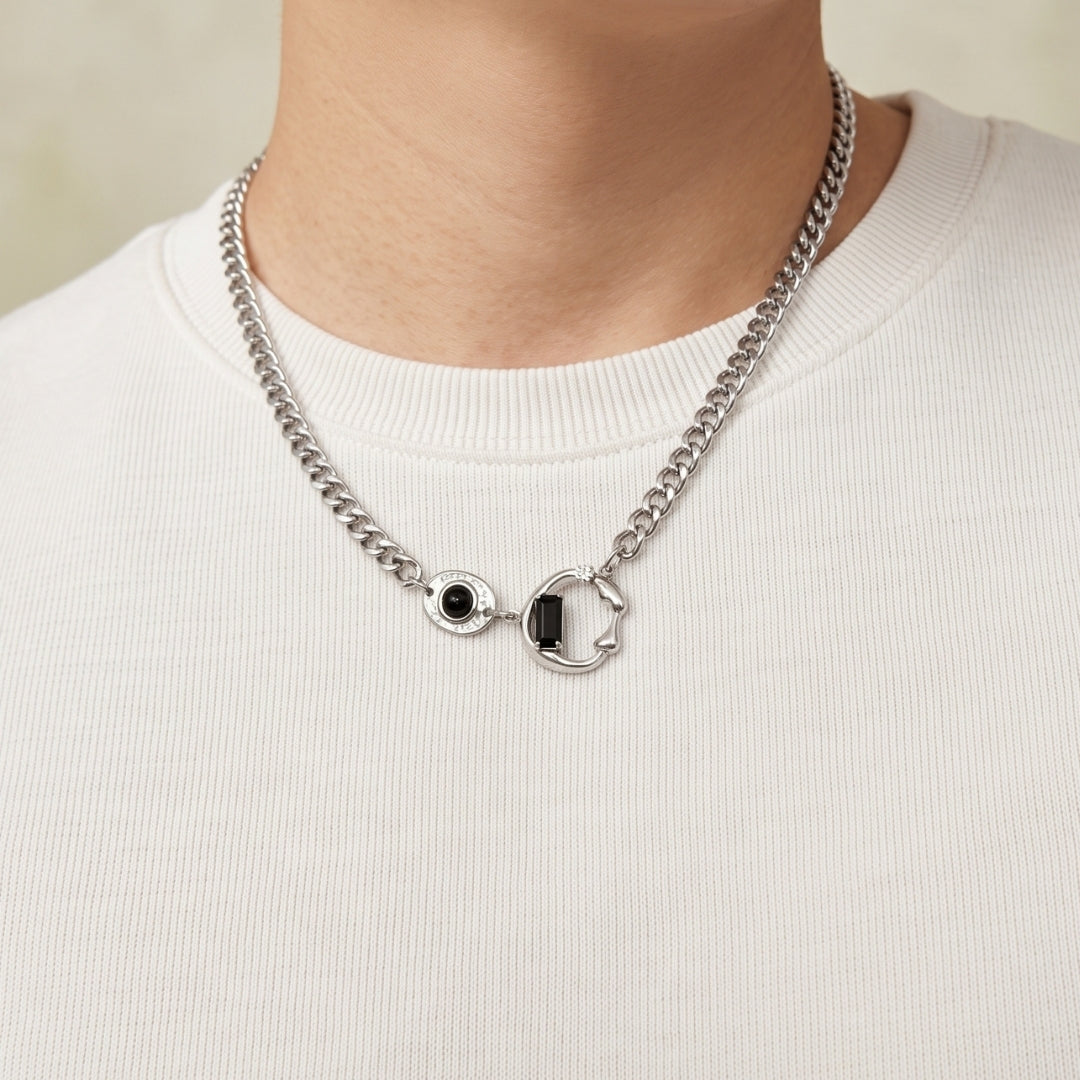 Penumbra Black Onyx Hybrid Necklace