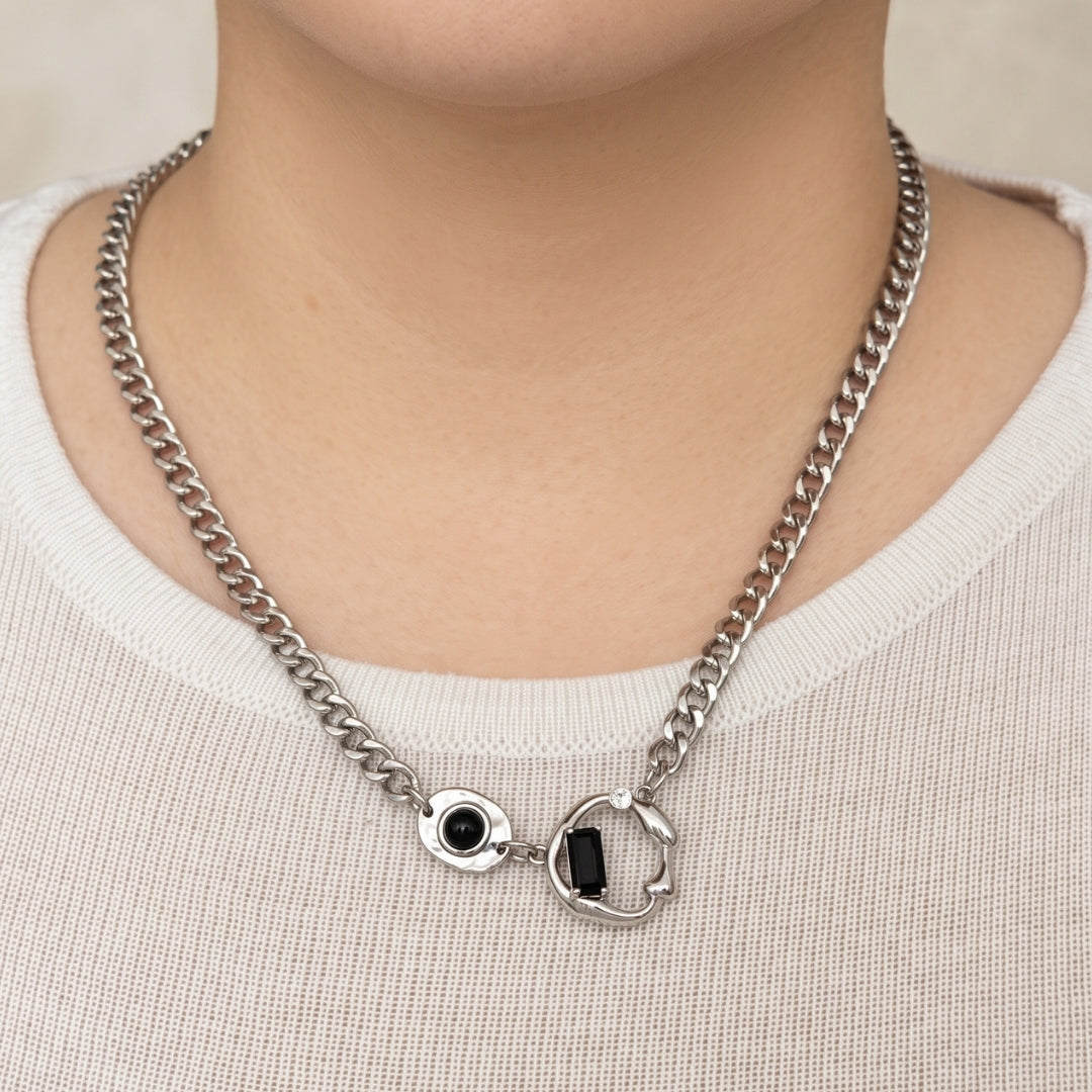 Penumbra Black Onyx Hybrid Necklace