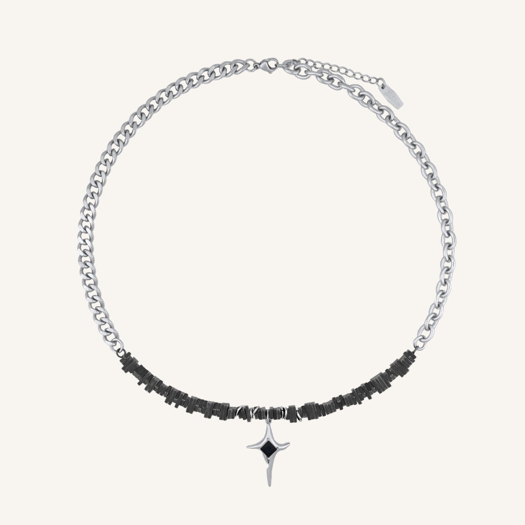 Raksa Black Star Smoke Bead Necklace