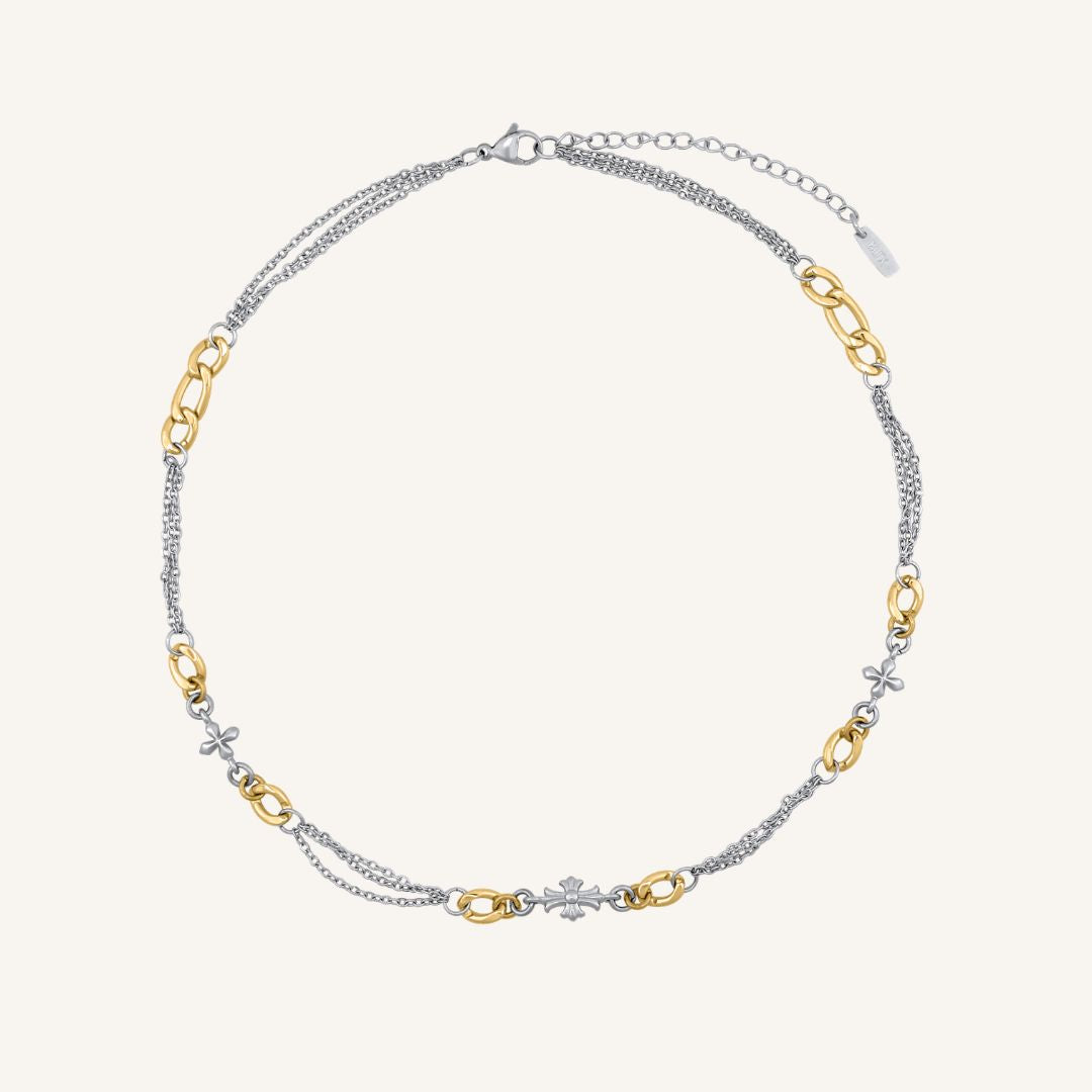 Relic Cross Chain Necklace (Duo Tone)