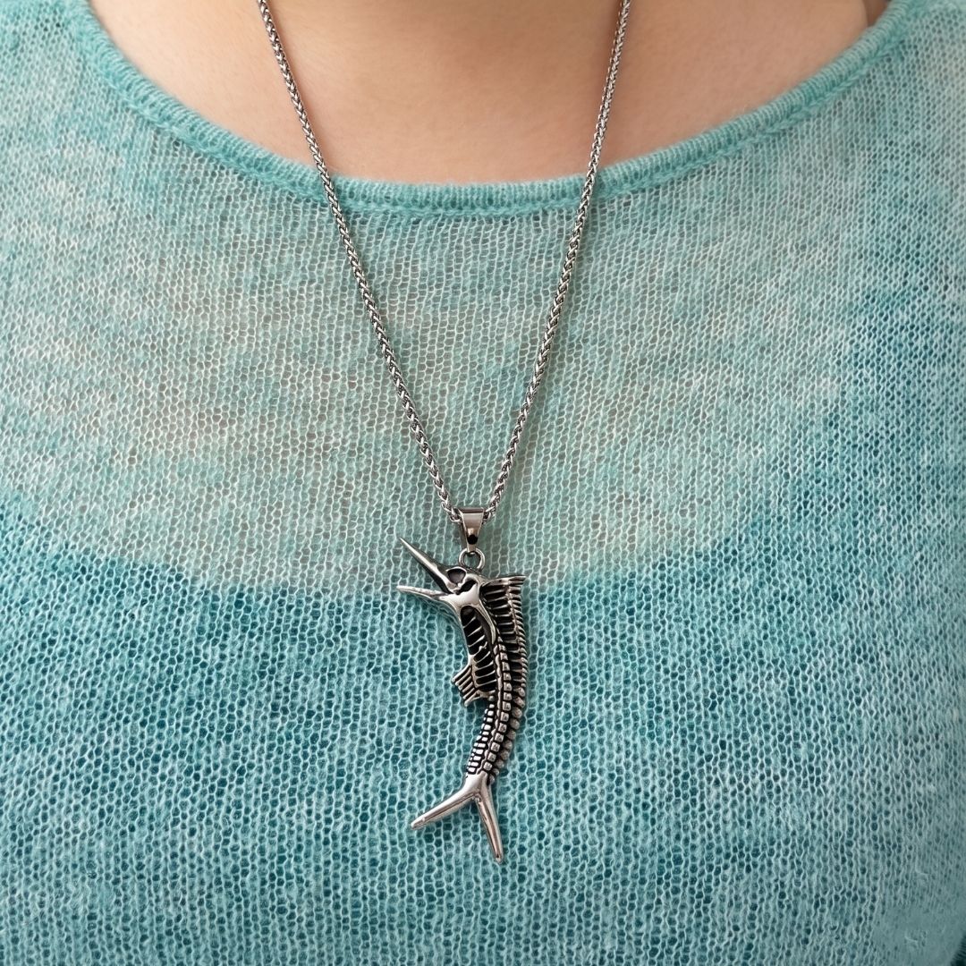 Swordfish Bone Long Necklace