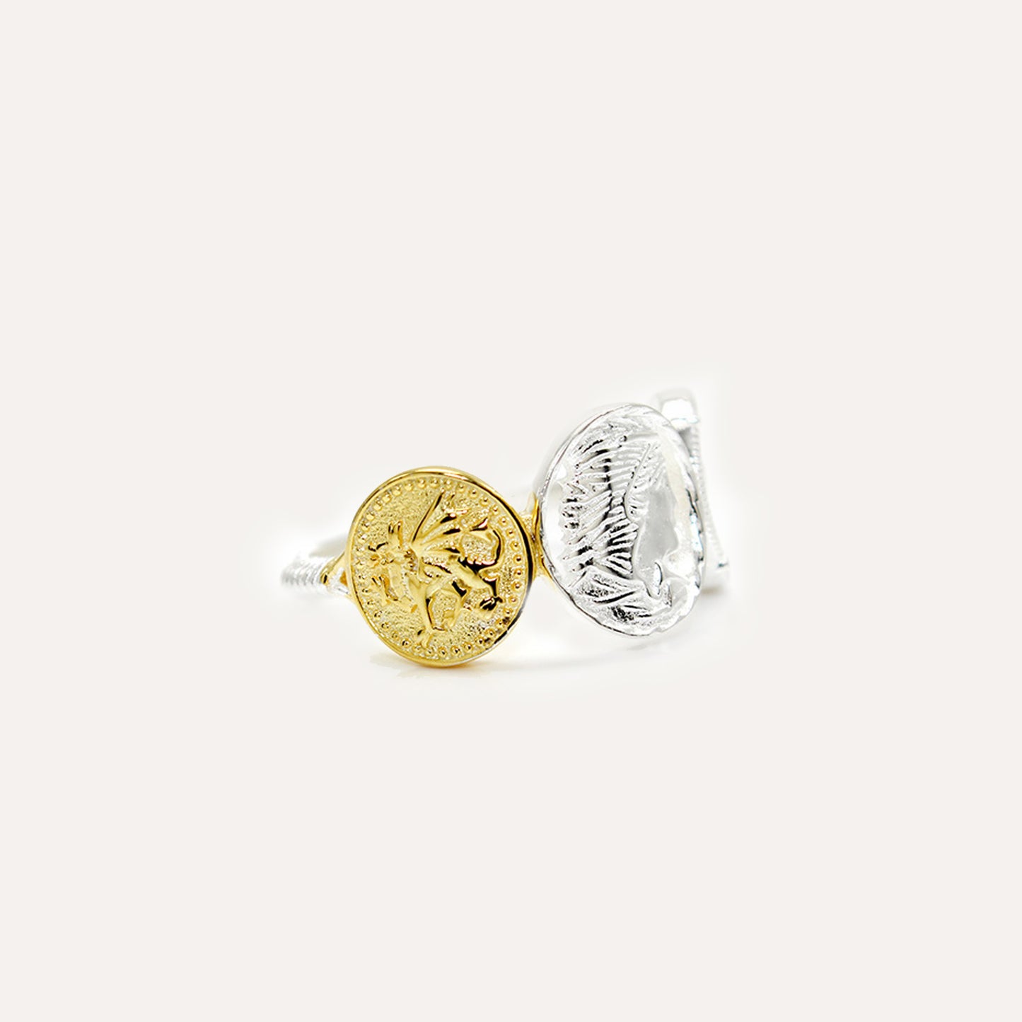 Syll Coin  Duo Tone Adjustable Ring