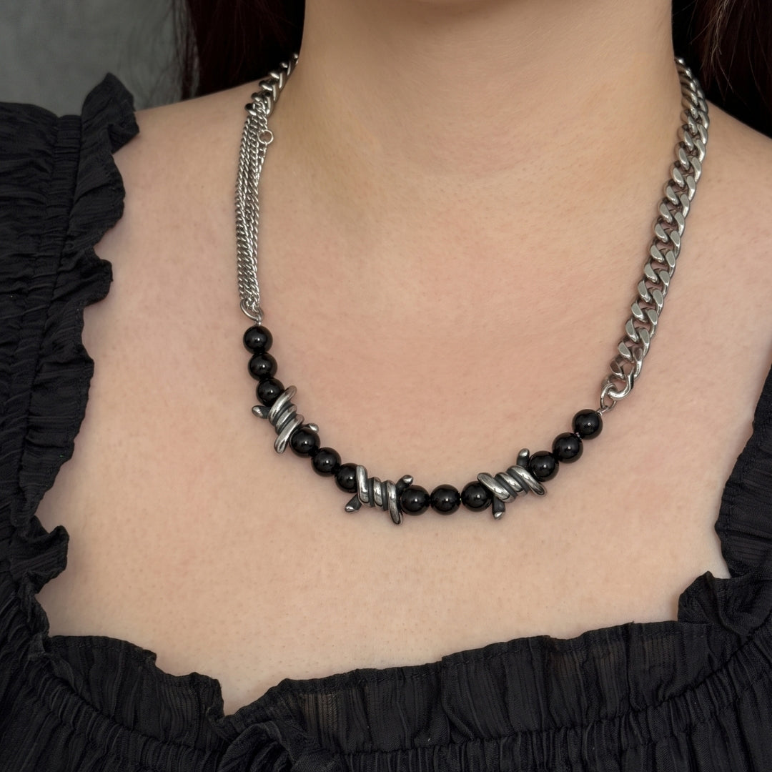 Thorn Bead Hybrid Chain Necklace