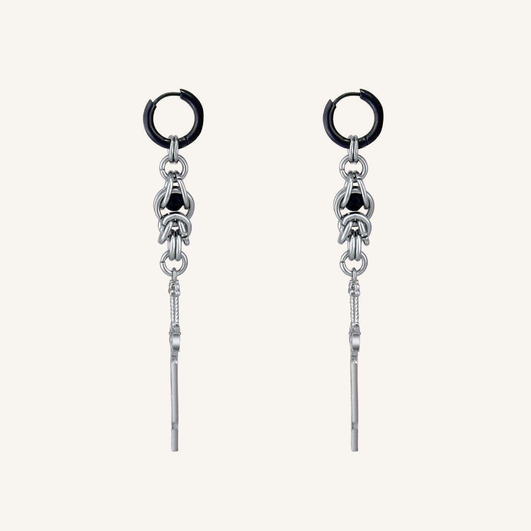 Umbra Sun Sword Chainmail Hoop Earring
