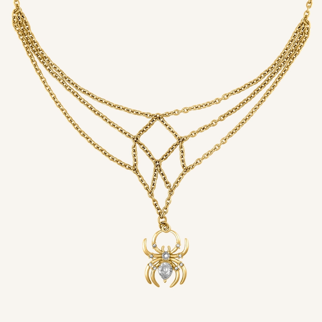 Valefar Spider Web Necklace (Gold)