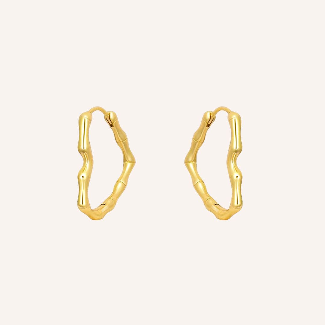Vi Bamboo Love Hoop Earrings - Gold